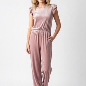 Cat & Jack Pink Ruffle Sleeve Jumpsuit